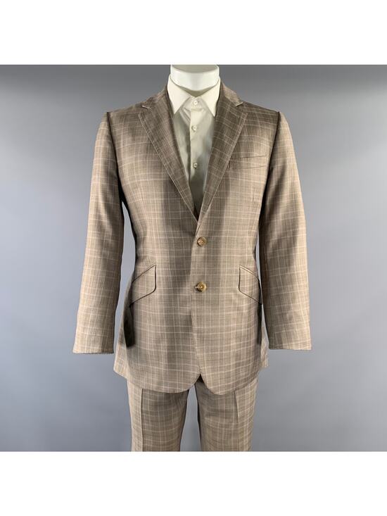 DUNCAN QUINN Other - DUNCAN QUINN Chest Size 40 Brown light brown & purple Tartan Wool 32 31 Suit
